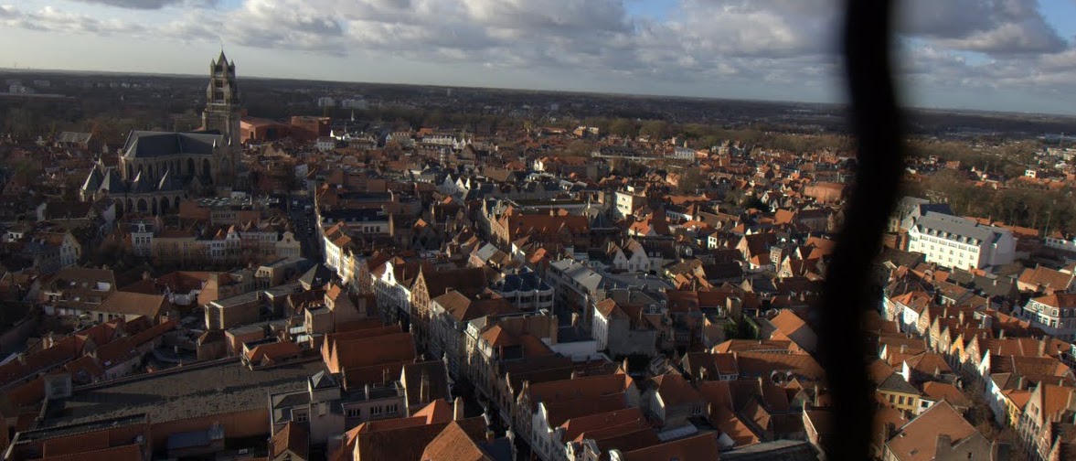 View from the top. Looking out over the city of Bruges